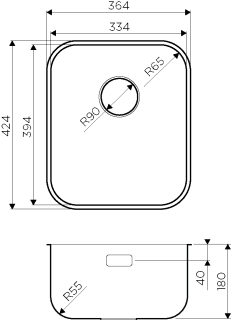 Мойка кухонная Omoikiri Omi 36-U-IN нерж.сталь/нержавеющая сталь